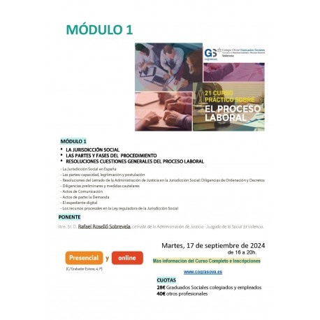 Colegiados: MODULO 1 (21º Curso práctico sobre el Proceso Laboral)