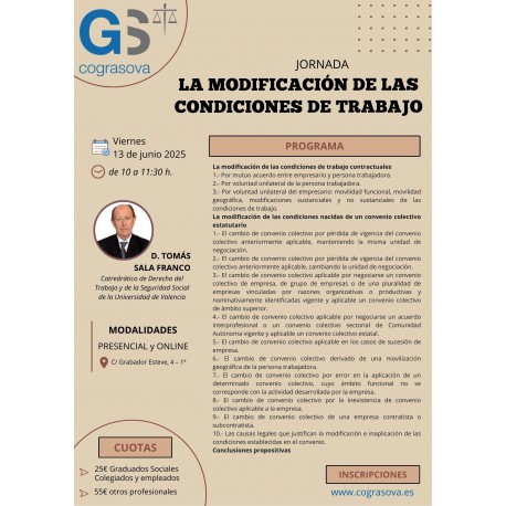 Colegiados: JORNADA LA MODIFICACIÓN DE LAS CONDICIONES DE TRABAJO