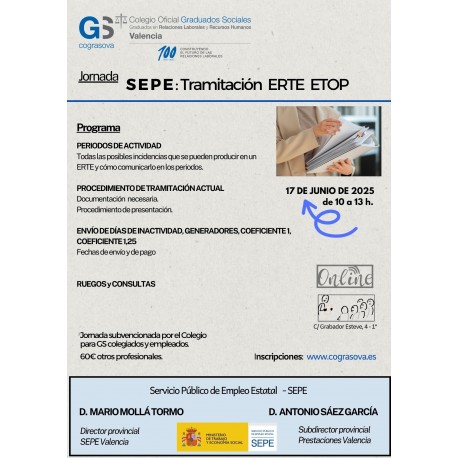 Colegiados: JORNADA SEPE: TRAMITACIÓN ERTE ETOP