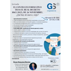 Colegiados: JORNADA “EL CONTRATO FORMATIVO TRAS EL REAL DECRETO 1065/2025, DE 26 NOVIEMBRE: ¿Qué hay de nuevo, viejo?”
