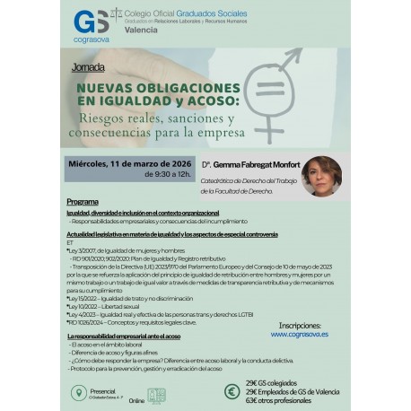 Colegiados: JORNADA “NUEVAS OBLIGACIONES EN IGUALDAD Y ACOSO”