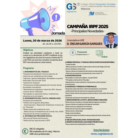 Colegiados: JORNADA “CAMPAÑA IRPF 2025”