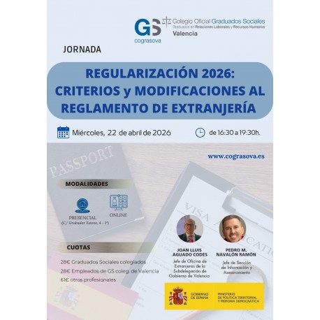 Colegiados: JORNADA “REGULARIZACIÓN 2026: CRITERIOS y MODIFICACIONES AL REGLAMENTO DE EXTRANJERÍA”