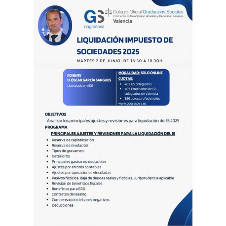 Colegiados: JORNADA “LIQUIDACIÓN IMPUESTO DE SOCIEDADES 2025”